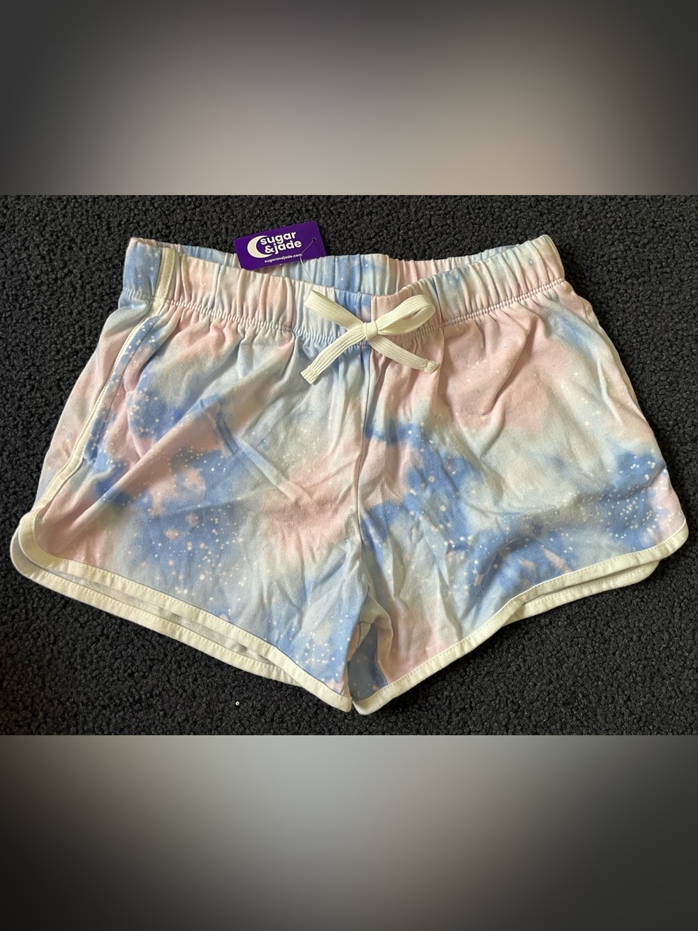 Sugar & Jade Girls' Pastel Galaxy Print Lounge Shorts - Pink & Blue